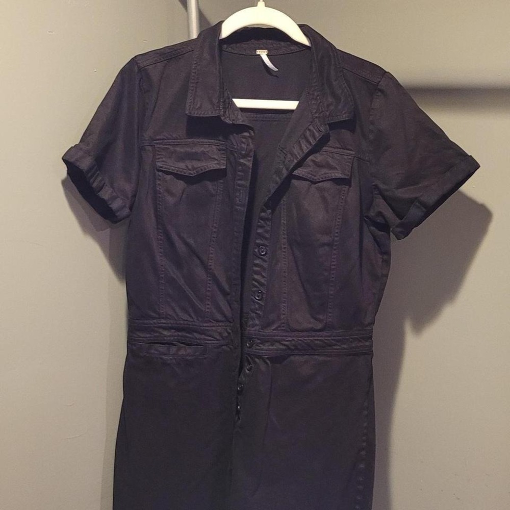 Young Fabulous Broke Women's Boiler Denim Utility Jumpsuit, Size L, Black - Picture 2 of 7